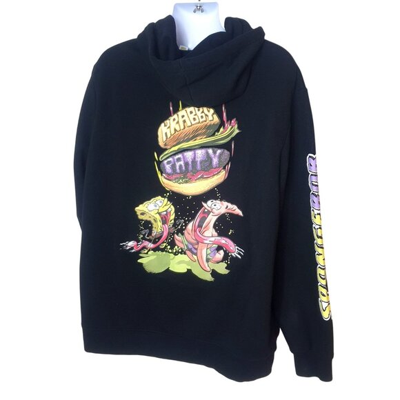 H&M Spongebob Hoodie 2XL Black Patrick Krabby Patty Squarepants Graphic Urban - Picture 2 of 6